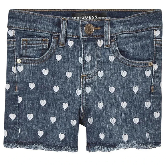 Guess All‎ Over Heart Embroidered Frayed Denim 4 - Picture 1 of 8